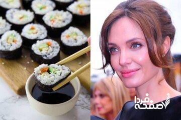 از هالیوود تا ژاپن؛ چرا آنجلینا عاشق «سوشی» است؟/ فواید تغذیه‌ای این غذای ژاپنی