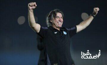 عکس| خوشحال‌ترین سرمربی لیگ ایران؛ مشت‌های گره کرده ساپینتو بعد از برد بزرگ